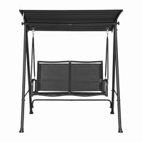 Gardeon Outdoor Swing Chair with Adjustable Canopy 142cmx172cm Stand Black