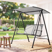 Gardeon Outdoor Swing Chair with Adjustable Canopy 142cmx172cm Stand Grey
