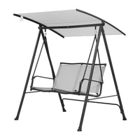Gardeon Outdoor Swing Chair with Adjustable Canopy 142cmx172cm Stand Grey