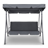 Outdoor Swing Chair Garden Chair Bench Furniture Canopy 3 Seater Grey