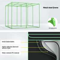 Grow Tent Kits 240x240x200cm Hydroponics Indoor Grow System Black