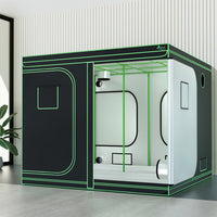 Green Fingers Grow Tent Kits 240x240x200cm Hydroponics Indoor Grow System Black