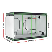 Green Fingers Grow Tent Kits 300x150x200cm Hydroponics Indoor Plant Grow System