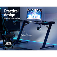 Gaming Desk Computer Desks LED Light 120CM