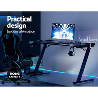 Gaming Desk Computer Desks LED Light 140CM