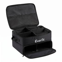 Everfit Golf Trunk Organizer for Car, 2-Tier Golf Storage Bag with Ventilated Shoe Compartment Black