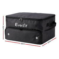 Everfit Golf Trunk Organizer for Car, 2-Tier Golf Storage Bag with Ventilated Shoe Compartment Black