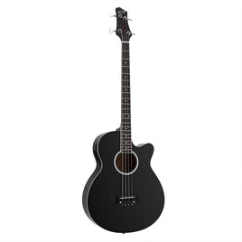 Alpha 43" Acoustic Bass Guitar Black 4-Band EQ