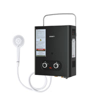 Portable Gas Water Heater 6L/Min LPG System Black