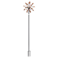 Gardeon Garden Windmill Metal Wind Spinner Solar Light Outdoor 190cmr Bronze