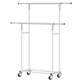 Artiss Clothes Rack Double Rod Airer Rail Coat Stand Adjustable Hanger