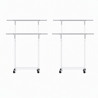 Artiss 2X Clothes Rack Double Rod Airer Rail Coat Stand Adjustable Hanger