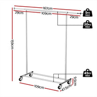 Artiss 2X Clothes Rack Airer Rail Coat Garment Stand Adjustable Hanger