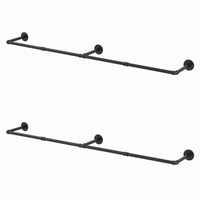 Artiss Clothes Rack Garment Rail Metal Industrial Pipe Wall Mounted 2 Pack