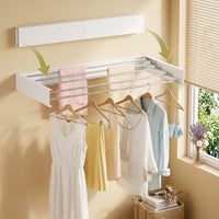 Artiss Clothes Rack Wall Mounted Airer Foldable White