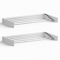 Artiss Set of 2 Clothes Rack Wall Mounted Airer Foldable White