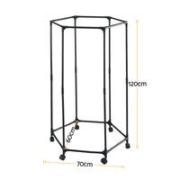 Artiss Clothes Rack Airer Rail Coat Stand Wheels 6 Rods
