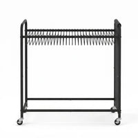 Artiss Pants Trolley Mobile Clothes Rack Clothing Stand with 30 Hangers Wheels Storage Organizer Bag