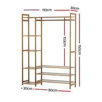 Clothes Rack Coat Stand 8 Shelves Bamboo