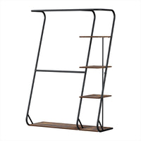 Wardrobe Clothes Rack Airer 4-Tier Walnut