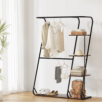 Wardrobe Clothes Rack Airer 4-Tier Walnut