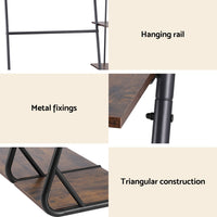 Wardrobe Clothes Rack Airer 4-Tier Walnut