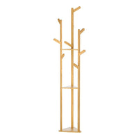 Artiss 2X Clothes Rack Airer Coat Stand 9 Hooks Bamboo