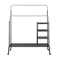 Artiss Clothes Rack Double Rod Airer Rail Coat Stand Hanger Storage Shelf