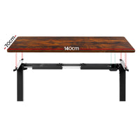 Standing Desk Motorised Rustic Brown 140CM