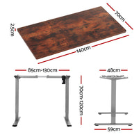 Standing Desk Motorised 140CM Rustic Brown