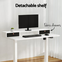 Electric Standing Desk with Storage Shelf Drawer Office Table 120CM