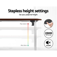 Standing Desk Motorised Sit Stand Desks Walnut 140CM