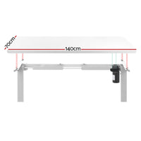 Standing Desk Motorised Sit Stand Desks White 140CM