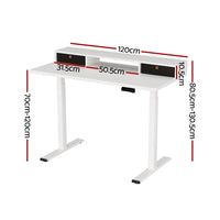 Electric Standing Desk Dual Motor Office Table With Shelf Drawer120CM