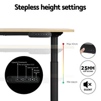 Standing Desk Motorised Electric Dual Motor White Oak 140CM