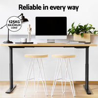 Standing Desk Motorised Electric Dual Motor White Oak 140CM