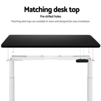 Standing Desk Frame Only Dual Motor Motorised Adjustable 125KG Load White