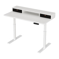 Electric Standing Desk with Storage Rack Shelf Drawers White 120CM