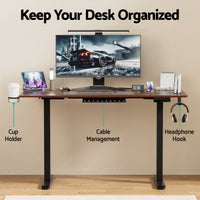 Artiss Standing Desk Motorised Dual Motor Electric Walnut 140CM