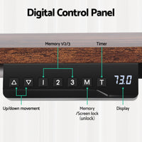 Artiss Electric Standing Desk Adjustable Motorised 120CM L Shaped Rustic Brown