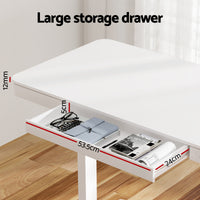 Artiss Standing Desk Motorised Electric Desks Drawer 120CM White