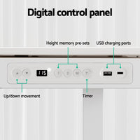 Artiss Standing Desk Motorised Electric Desks Drawer 120CM White
