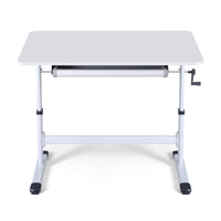 Artiss Manual Standing Desk Height Adjustable Workstation Computer Desks Study 100CM White