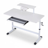 Artiss Manual Standing Desk Height Adjustable Workstation Computer Desks Study 120CM White