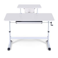 Artiss Manual Standing Desk Height Adjustable Workstation Computer Desks Study 120CM White