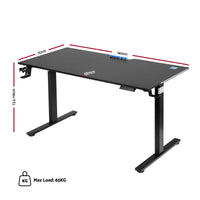 Artiss Electric Standing Desk Height Adjustable Gaming Desk Home Office 140cm- BK-AB