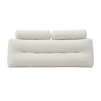 Giselle wedge pillow headboard with non-flattening shredded foam core, perfect for dorm reading or sofa lap desk, 330g corduroy cover, side pockets, Queen