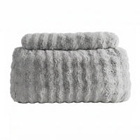 Giselle Wedge Pillow Headboard, Easy Wash Zipper Cover & Anti-Flat Foam, Couch Lumbar Support for Dorm Readers, 340g Faux Rabbit Fur with Dual Pockets, King Single