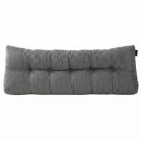 Giselle Headboard Pillow for Sitting in Bed, Upgraded Shredded Foam Reading Wedge Cushion for Lumbar Support, 320g Corduroy Backrest with Side Pockets for Dorm Daybed, Queen