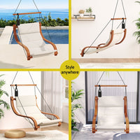 Hammock Chair Wooden Hanging Indoor Outdoor Lounge Patio